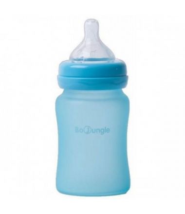 Bo Jungle B-Thermo butelka szklana dla niemowląt 150 ml Turkusowa