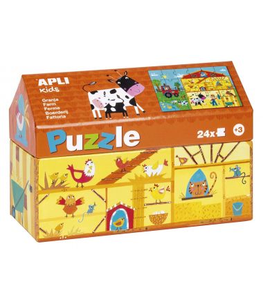 Apli Kids Puzzle dla dzieci od 3. roku życia w kartonowym domku Na wsi