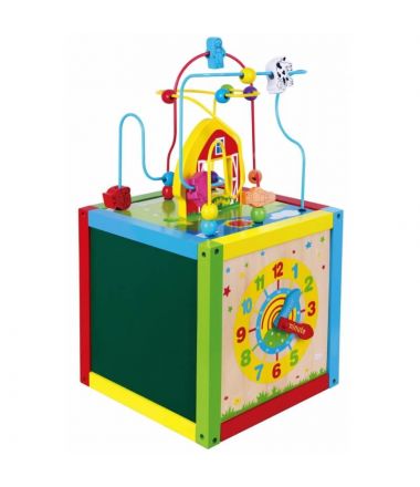 Drewniana edukacyjna kostka dla dzieci 5w1 Viga Toys Activity Box Montessori