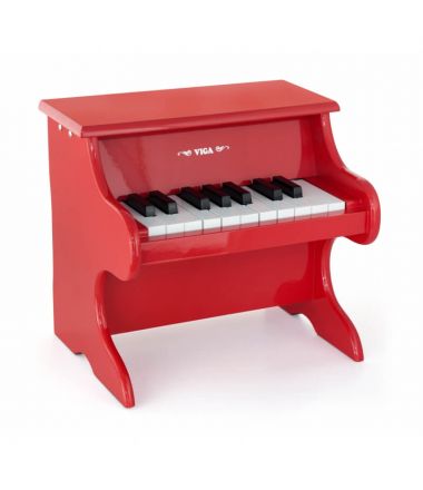 Pierwsze drewniane pianinko dla dzieci Viga czerwone