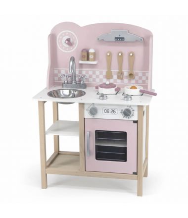 Drewniana kuchnia z akcesoriami dla dzieci Silver - Pink VIGA PolarB