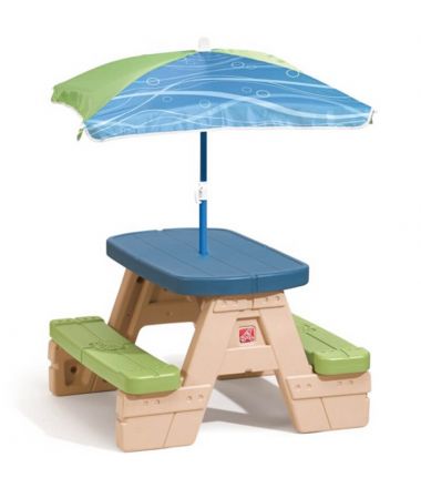 Stół piknikowy z parasolką dla dzieci Step2
