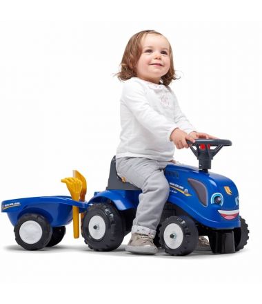 Traktorek Baby New Holland niebieski z przyczepką + akcesoria FALK 