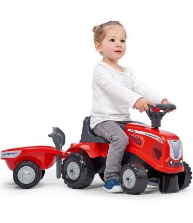 Traktorek Baby Mac Cormick czerwony z przyczepką + akcesoria FALK 