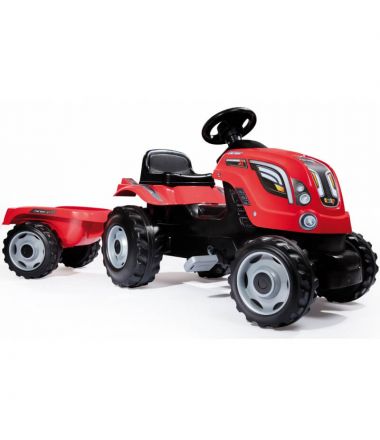 Traktor na pedały dla dziecka Smoby XL z przyczepą - Czerwony