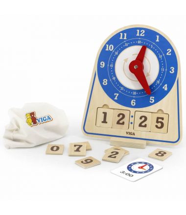 Drewniany zegar do nauki godzin dla dzieci Montessori VIGA