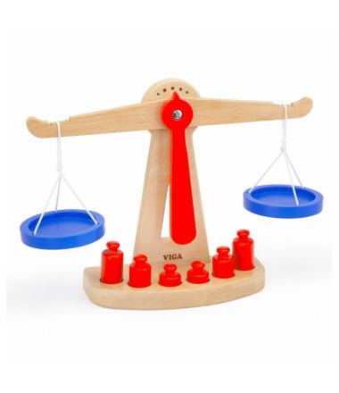 Drewniana waga sklepowa do zabawy równoważna Viga Toys