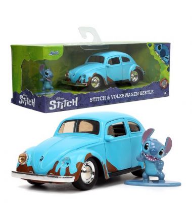 Samochód JADA Disney Volkswagen Beetle Stitch Figurka 1:32 Lilo