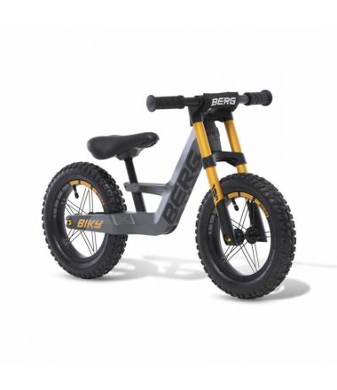 Rower biegowy dla dziecka, pchacz terenowy Biky żółto-szary BERG 