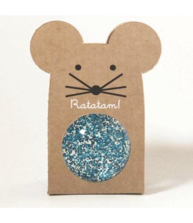 Mini piłeczka kauczukowa Ratatam z brokatem 4 cm Glitter blue 