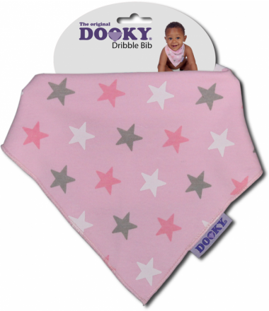 Dooky - chustka, śliniak Dribble Bib - Pink Stars
