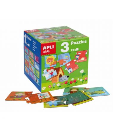 Apli Kids Zestaw Puzzli dla dzieci 3w1 