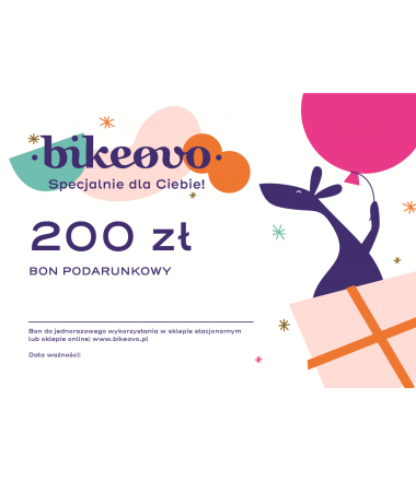 Bon podarunkowy o wartości 200 zł bikeovo.pl
