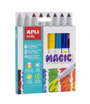 Zmieniające kolor magiczne flamastry dla dzieci marki Apli Kids 8 kolorów