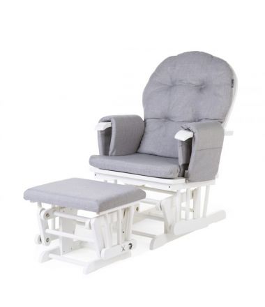 Fotel pływający zaokrąglony z podnóżkiem White/Grey Childhome