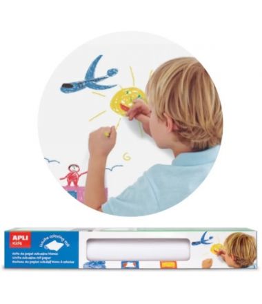 Biała naklejka ochronna na ścianę do kolorowania dla dzieci Apli Kids 3+