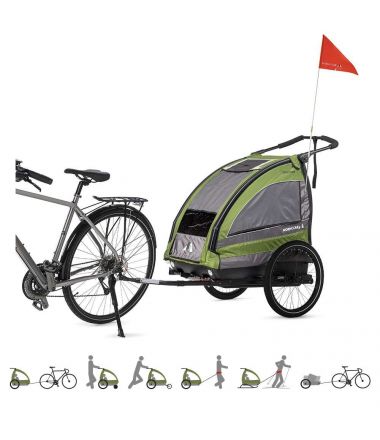 przyczepka rowerowa Nordic Cab Explorer 3w1 zielony