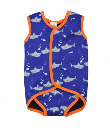 Neoprenowa pianka do pływania dla dzieci Baby Wrap - rekiny L 18-30+ m