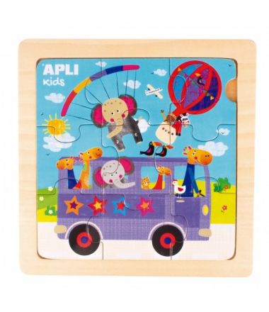 Apli Kids Drewniane puzzle Autobus 3+