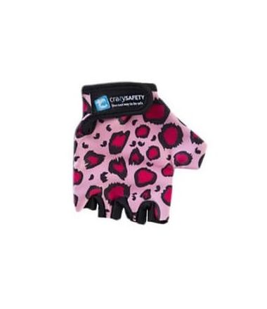 Rękawiczki dziecięce CRAZY SAFETY S leopard pink