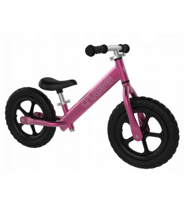 Rowerek biegowy CRUZEE 12'' Różowy czarne koła, super lekka biegówka