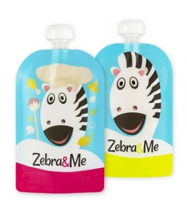 Zebra and Me Saszetki do karmienia 2pack błękit