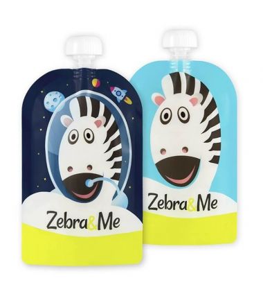 Zebra and Me Saszetki do karmienia 2pack granat