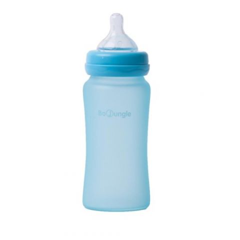 Bo Jungle B-Thermo butelka szklana dla niemowląt 300 ml Turkusowa