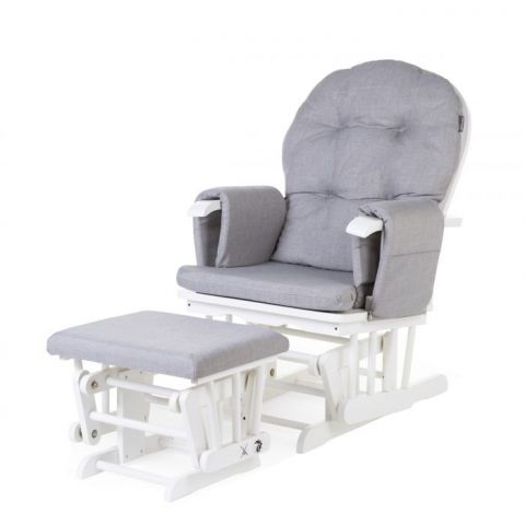 Fotel pływający zaokrąglony z podnóżkiem White/Grey Childhome