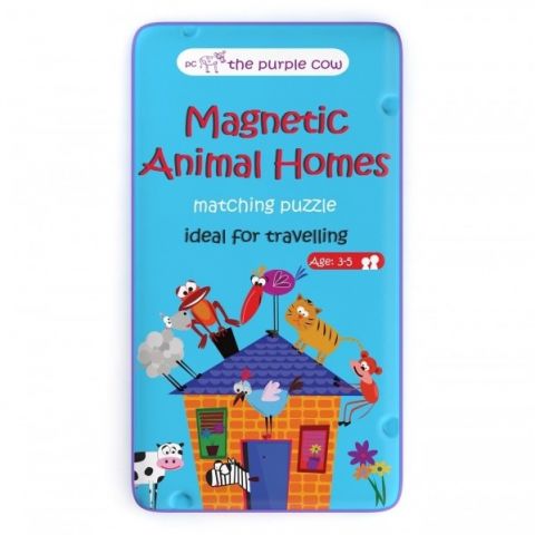 Podrózna gra magnetyczna dla dzieci The Purple Cow Puzzle Zwierzęta