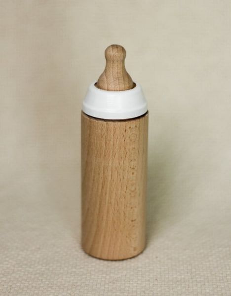 Miniland Drewniana butelka do zabawy lalkami waniliowa