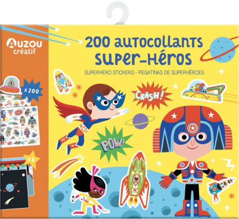 Zestaw kreatywny 200 naklejek dla dzieci Super bohaterowie marki Auzou